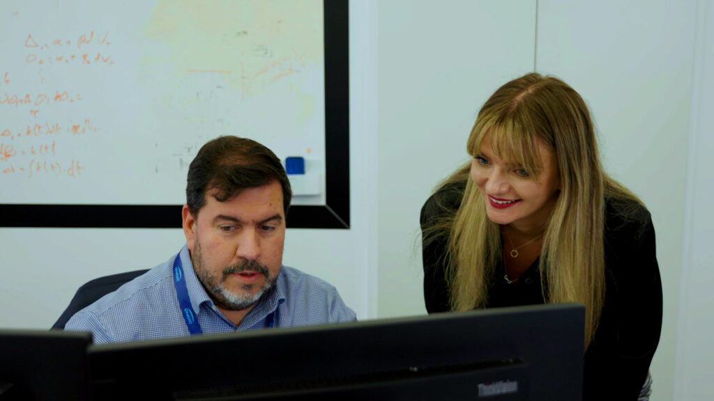 Two colleagues talking