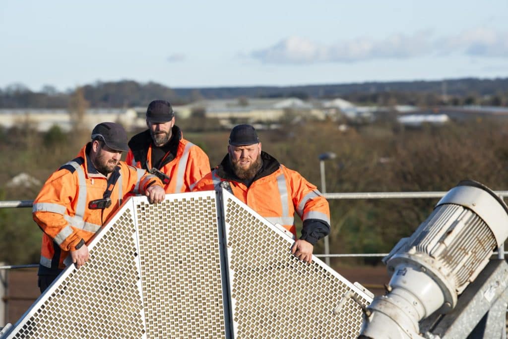 Engie team working on roof