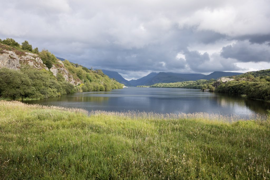Drone shot from above Dinorwig